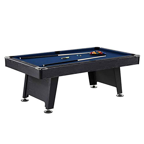 Thornton Modern Drop Pocket Table With Pool Ball and Cue Stick Set Black/Blue