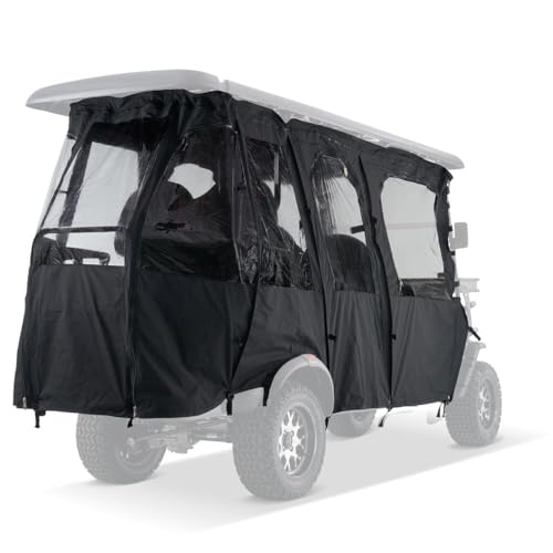 Kandi Enclosed Cab Soft Cover for 6 Person Kruiser Golf Cart Accessory Black