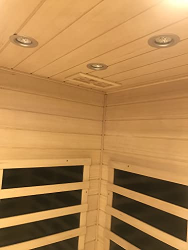 Xmatch Far Infrared Wooden Sauna Room 2-Person Corner 1600W Natural