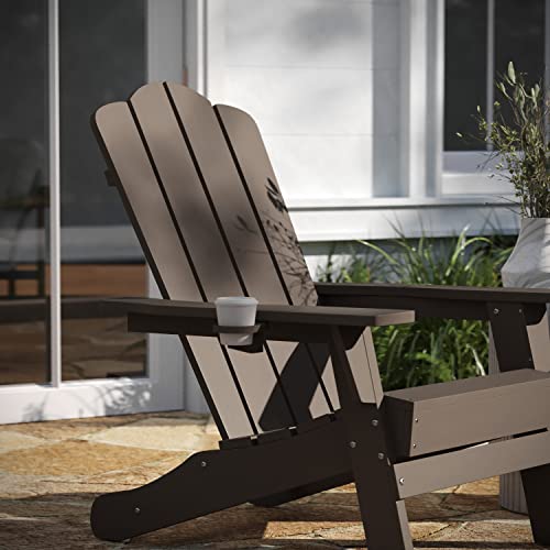 Taylor & Logan Nellis Adirondack Chair Set of 4 Weather Resistant HDPE Brown