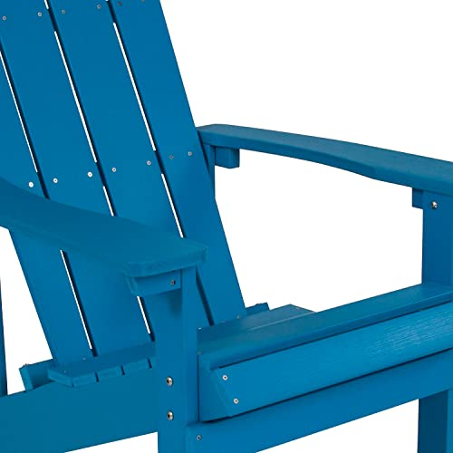 Flash Furniture Charlestown Poly Resin Adirondack Chair Set of 4 Blue
