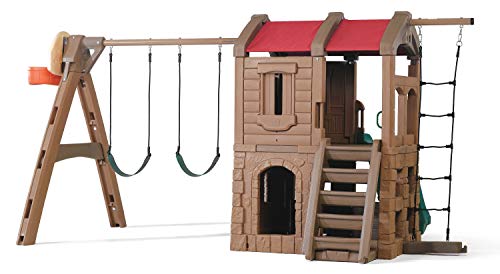 Step2 Naturally Playful Adventure Lodge Swing Set and Play Center Brown