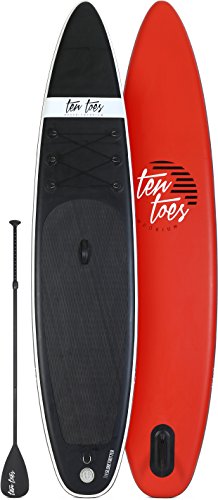 Retrospec Globetrotter 12' Inflatable Paddle Board Bundle Black/Red