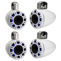 KICKER 2 Pair 8" 500 Watt Peak Multicolor LED Marine Tower Speakers White