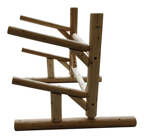 Log Kayak Rack 2-Place 1-Sided Kayak/SUP Rack Natural