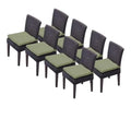 Afuera Living Wicker Patio Dining Chairs Set of 8 Cilantro