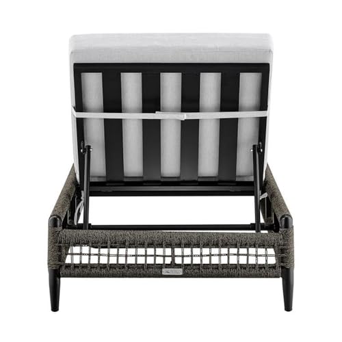 Armen Living Alegria Outdoor Aluminum Adjustable Chaise Lounge Chair Black
