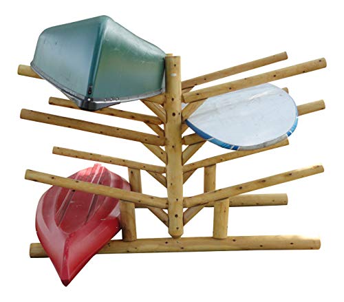 Log Kayak Rack Low 4 Kayak + 2 SUP + 2 Canoe Rack Canyon Brown