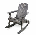 Benzara Outdoor Adirondack Rocking Chair Dark Gray