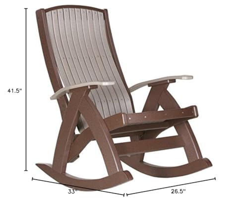 LuxCraft Poly Comfort Rocker Outdoor Rocking Chair Brown