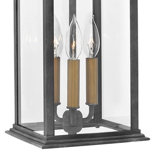 Hinkley Adair Large Wall Mount Lantern 3-Light Heritage Series Aged Zinc