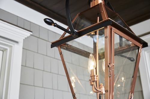 Quoizel Rue De Royal Charleston Outdoor Hanging Lantern 30 Inch 4-Light Aged Copper