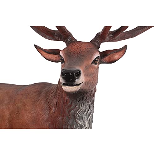 Design Toscano NE130058 Red Deer Buck Statue with Base Grande Full Color