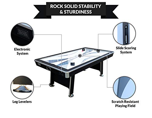 PUCK Apollo 7-Foot Air Hockey Table White