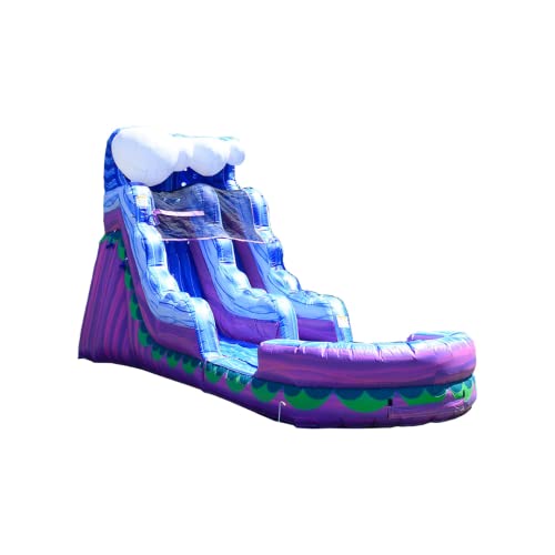 JumpOrange 15’ Mermaid Water Slide Inflatable with Splash Pool