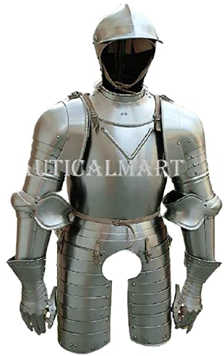 NauticalMart Medieval Knight Suit of Armor Costume Silver