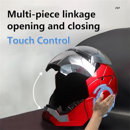 fehfuek Iron-Man Mark 5 Electronic Helmet Silver with Voice Control & LED Eyes