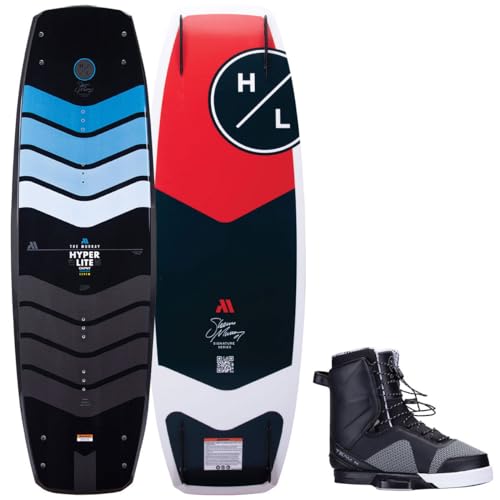 Hyperlite Murray Pro Mens Wakeboard 134 with Team X Bindings Black/Red 134cm