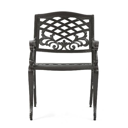 Christopher Knight Home Hallandale 7-Pc Outdoor Sarasota Dining Set Hammered Bronze