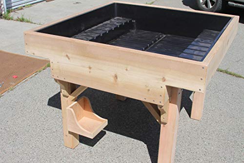 WOG Red Cedar Raised Garden Bed ADA Compliant 48" W x 45" L x 24" - 30" H Red