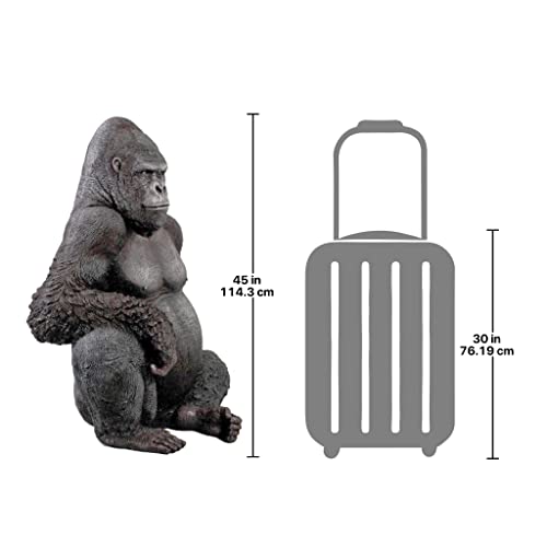 Design Toscano NE9009 Black-back Western Lowland Gorilla Giant Ape Statue Full Color