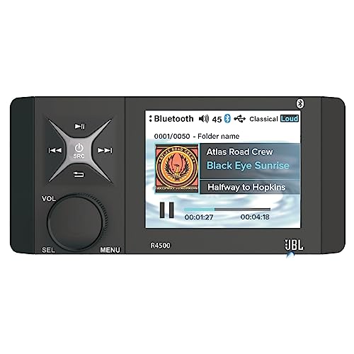 Enrock Marine 4" Color LCD Display Bluetooth AM/FM/WB Stereo Receiver with 2x 6.5" 180W White Speakers