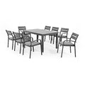 JARDINA Outdoor You Living Salina 9-Piece Aluminum Patio Dining Set for 8 Grey