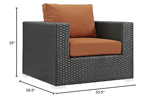 Modway Sojourn Wicker Rattan 10 Piece Outdoor Patio Sectional Set Canvas Tuscan