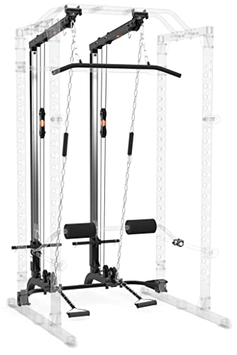 Fitness Reality Cable Cross Over and LAT Pulldown Combo Attachment for Power Cage Grey