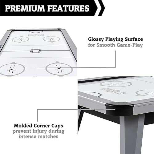 Hall of Games Arctic Rush 7' Air Hockey Table Silver/Black