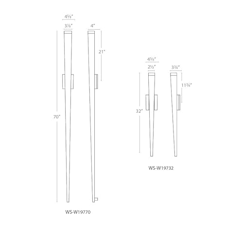Modern Forms Staff 70in LED Wall Light 3500K Black