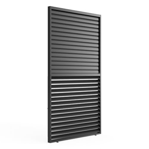 Kaimei Aluminum Louver Grille for Pergola Shade 1/3 Coverage 13FT Black