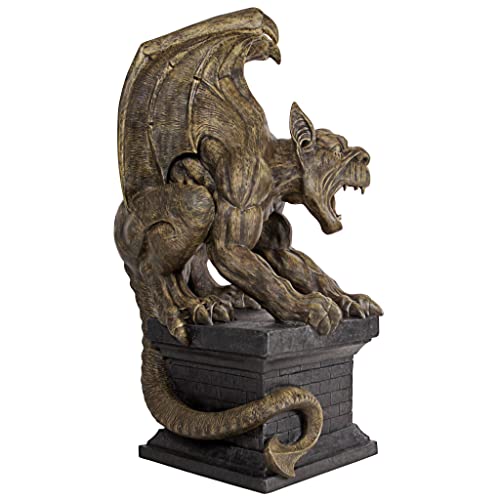 Design Toscano Manchester Cathedral Gothic Chimera Gargoyle Statue Two Tone Stone Finish