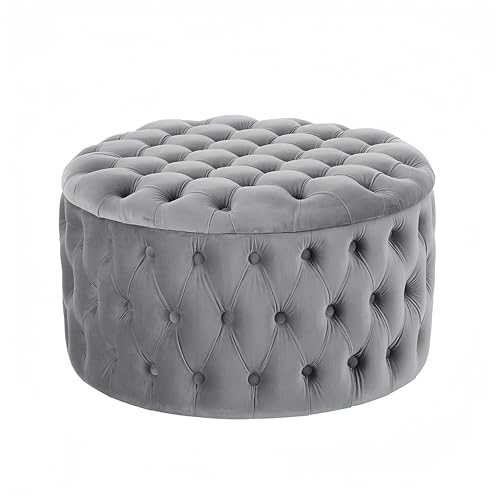 CYYTLFSD Round Storage Ottoman Grey