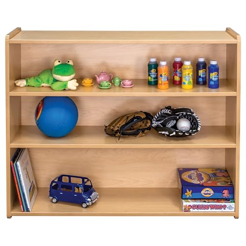 Tot Mate 3-Shelf Mobile Wooden Bookshelf Maple
