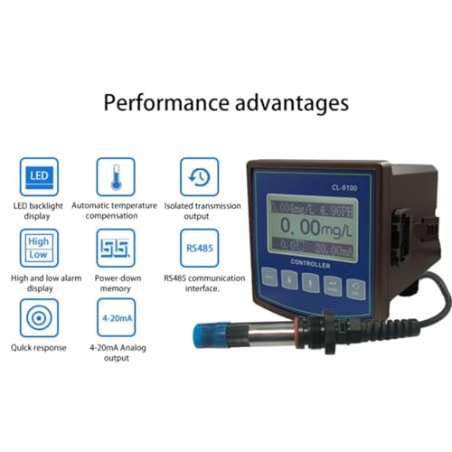 GOYOJO Chlorine Residual Meter 0-20.00 mg/L Range - Ideal for Drinking Water Treatment