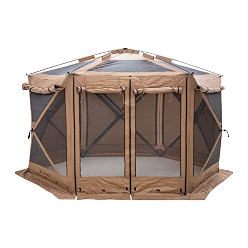 Gazelle Tents G6 Cool Top 6-Sided Portable Gazebo Badlands Brown