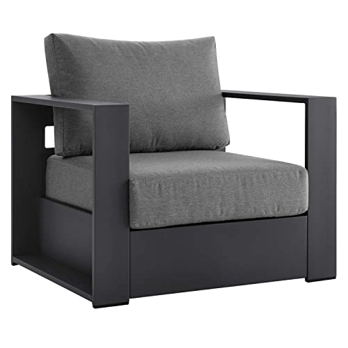 Modway Tahoe 4-Piece Fabric Powder-Coated Aluminum Outdoor Set Gray Charcoal