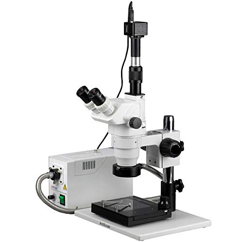 AmScope Digital Trinocular Stereo Zoom Microscope 3.35X-90X White