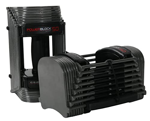 POWERBLOCK Sport 50 Adjustable Dumbbells Grey