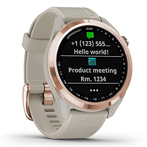 PlayBetter Garmin Approach S42 Womens Golf GPS Watch Rose Gold/Light Sand