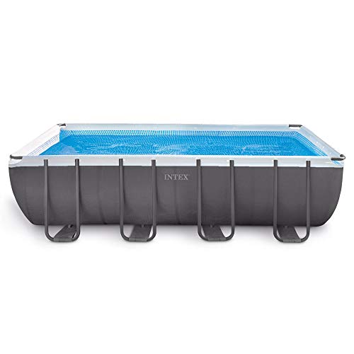Intex Ultra Frame Rectangular Pool Set with Sand Filter Pump Gray