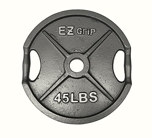 Ader Sporting Goods Olympic Universal White Bench w/Bar & 255lbs Gray Easy Grip Olympic Plates Set Black