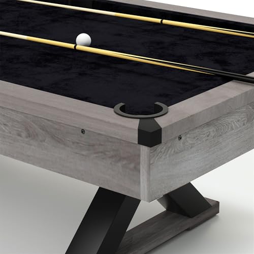 AiAigpt 84 Inch Pool Table Set with Billiard Accessories Rustic Grey