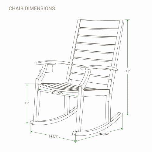 Cambridge Casual Briton Teak Wood 2 Piece Porch Rocking Chair Set
