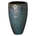 Emissary Teal Stoneware Round Planter 21in L x 35in H