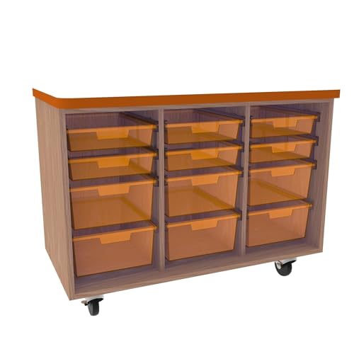 Diversified Woodcrafts Mobile Classroom Storage Cabinet Erasable Top Oak