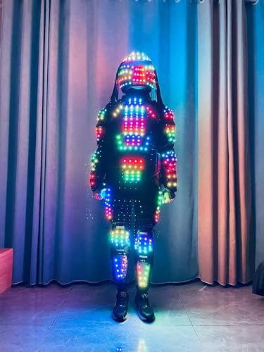Earthradius Multi-Coloured LED Robot Stilts Walker Costume Black (XL)