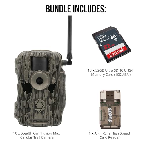 Stealth Cam 36MP Fusion Max Cellular Trail Camera 10-Pack with Memory Cards