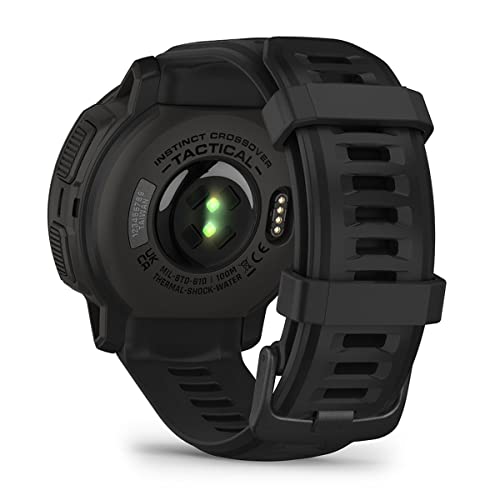 PlayBetter Garmin Instinct Crossover Solar Tactical Hybrid Smart Watch Black